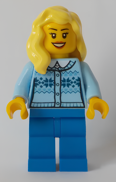 Минифигурка Lego Fair Isle Sweater, Bright Light Yellow Female Hair over Shoulder, Blue Legs cty0892